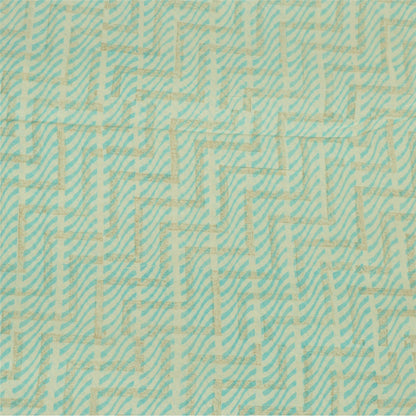 Sanskriti Vintage Sarees Sea-Green Pure Georgette Printed Sari 5+YD Craft Fabric