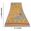 Sanskriti Vintage Sarees Yellow/Gray Pure Georgette Printed Sari Craft Fabric