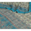 Sanskriti Vintage Sarees Ivory/Blue Pure Chiffon Silk Printed Sari Craft Sustainable Fabric