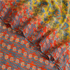 Sanskriti Vintage Sarees Yellow Pure Chiffon Silk Printed Sari Soft Craft Sustainable Fabric