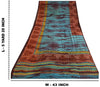 Sanskriti Vintage Sarees Blue Tie-Dye Pure Georgette Silk Sari 5yd Craft Sustainable Fabric
