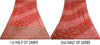 Sanskriti Vintage Sarees Rød/Pink Håndperle Ren Chiffon Silke Trykt Sari Bæredygtigt Stof