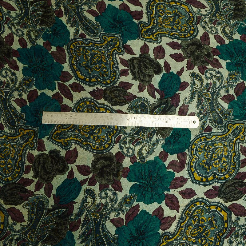 Sanskriti Vintage Sarees Multi Pure Georgette Silk Printed Sari 5yd Craft Sustainable Fabric