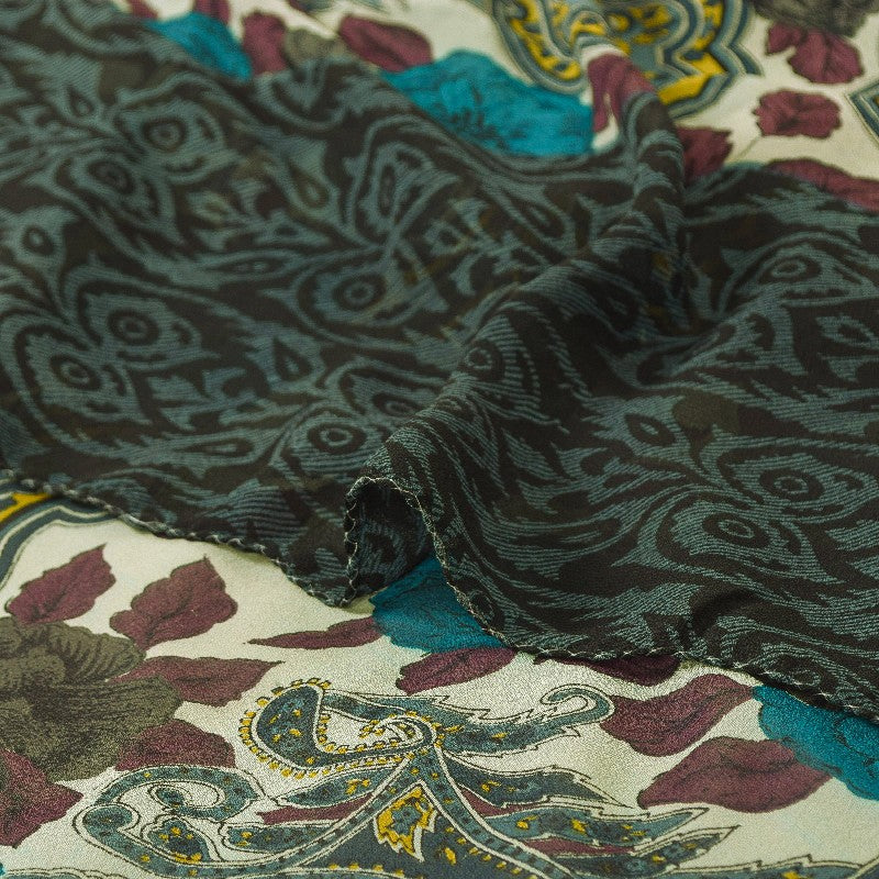 Sanskriti Vintage Sarees Multi Pure Georgette Silk Printed Sari 5yd Craft Sustainable Fabric