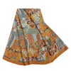 Sanskriti Vintage Sarees Multi Pure Georgette Silk Printed Sari 5yd Craft Fabric