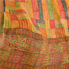 Sanskriti Vintage Sarees Multi Pure Georgette Silk Printed Sari 5yd Craft Sustainable Fabric