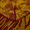 Sanskriti Vintage Sarees Mustard/Red Pure Georgette Silk Printed Sari 5yd Sustainable Fabric
