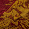 Sanskriti Vintage Sarees Mustard/Red Pure Georgette Silk Printed Sari 5yd Sustainable Fabric