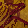 Sanskriti Vintage Sarees Mustard/Red Pure Georgette Silk Printed Sari 5yd Sustainable Fabric