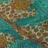 Sanskriti Vintage Sarees Blue/Brown Pure Georgette Silk Print Sari Craft Sustainable Fabric