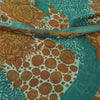 Sanskriti Vintage Sarees Blue/Brown Pure Georgette Silk Print Sari Craft Sustainable Fabric