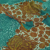Sanskriti Vintage Sarees Blue/Brown Pure Georgette Silk Print Sari Craft Sustainable Fabric