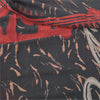 Sanskriti Vintage Sarees Black/Red Pure Georgette Silk Printed Sari Craft Sustainable Fabric