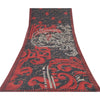 Sanskriti Vintage Sarees Black/Red Pure Georgette Silk Printed Sari Craft Sustainable Fabric