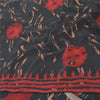 Sanskriti Vintage Sarees Black/Red Pure Georgette Silk Printed Sari Craft Sustainable Fabric