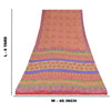 Sanskriti Vintage Sarees Peach 100% Pure Georgette Printed Sari 5yd Craft Sustainable Fabric