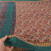 Sanskriti Vintage Sarees Green/Blue Blend Georgette Printed Sari 5yd CraftSustainable Fabric