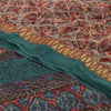 Sanskriti Vintage Sarees Green/Blue Blend Georgette Printed Sari 5yd CraftSustainable Fabric