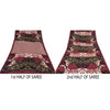 Sanskriti Vintage Sarees Red/Black Pure Georgette Silk Printed Sari 5yd Sustainable Fabric