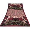 Sanskriti Vintage Sarees Red/Black Pure Georgette Silk Printed Sari 5yd Sustainable Fabric