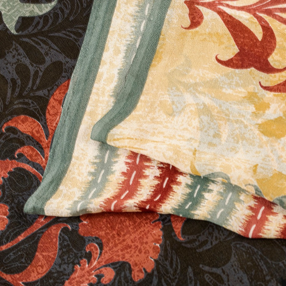 Sanskriti Vintage Sarier Beige Ren Georgette Silke Trykt Sari 5yd Håndværk Bæredygtigt Stoff