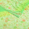 Sanskriti Vintage Sarees Green Pure Georgette Silk Printed Sari 5yd Craft Sustainable Fabric
