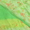 Sanskriti Vintage Sarees Green Pure Georgette Silk Printed Sari 5yd Craft Sustainable Fabric