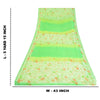 Sanskriti Vintage Sarees Green Pure Georgette Silk Printed Sari 5yd Craft Sustainable Fabric