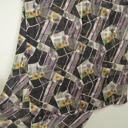 Сари Sanskriti Vintage, черное, чистый шелк, жоржет, напечатанное сари, 5 ярдов, ткань для рукоделия, устойчивая к истиранию