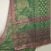 Sanskriti Vintage Sarees Green Pure Georgette Silk Woven Printed Sari 5yd Sustainable Fabric