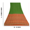 Sanskriti Vintage Sarees Green/Orange Pure Crepe Silk Sari Printed Craft Sustainable Fabric