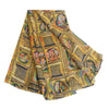 Sanskriti Vintage Sarees Digital Printed Yellow/Black Pure Georgette Sari Sustainable Fabric