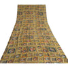 Sanskriti Vintage Sarees Digital Printed Yellow/Black Pure Georgette Sari Sustainable Fabric