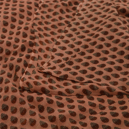 Sanskriti Vintage Sarees Pink Pure Georgette Paisley Print Sari 5yd Craft Fabric