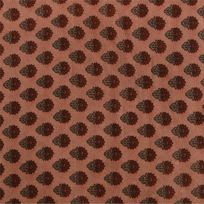 Sanskriti Vintage Sarees Pink Pure Georgette Paisley Print Sari 5yd Craft Fabric