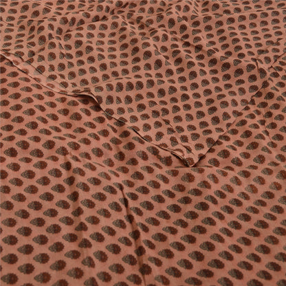 Sanskriti Vintage Sarees Pink Pure Georgette Paisley Print Sari 5yd Craft Fabric