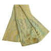 Сари Sanskriti Vintage Green Blend Georgette Print/Woven Sari 5yd Craft Sustainable Fabric