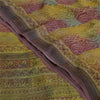 Sanskriti Vintage Sarees Multi Pure Georgette Silk Printed Sari 5yd Craft Sustainable Fabric