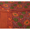Sanskriti Vintage Sarees Dark-Red Pure Georgette Silk Printed Sari Craft Sustainable Fabric