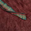 Sanskriti Vintage Sarees Dark Red Pure Georgette Silk Printed Sari Craft Sustainable Fabric