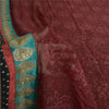 Sanskriti Vintage Sarees Dark Red Pure Georgette Silk Printed Sari Craft Sustainable Fabric