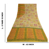 Sanskriti Vintage Sarees Pale-Yellow Pure Georgette Printed Sari Craft Sustainable Fabric