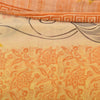 Sanskriti Vintage Sarees Yellow Pure Georgette Silk Printed Sari Craft Sustainable Fabric
