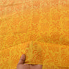 Sanskriti Vintage Sarees Yellow Pure Georgette Silk Printed Sari Craft Sustainable Fabric