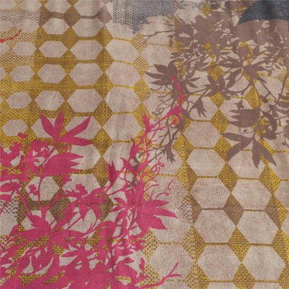 Sanskriti Vintage Sarees Pure Georgette Silk Printed Woven Sari Craft Fabric