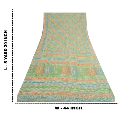 Санскритские винтажные сари из многослойного чистого жоржета с принтом/ручной вышивкой бисером из экологически чистой ткани для сари