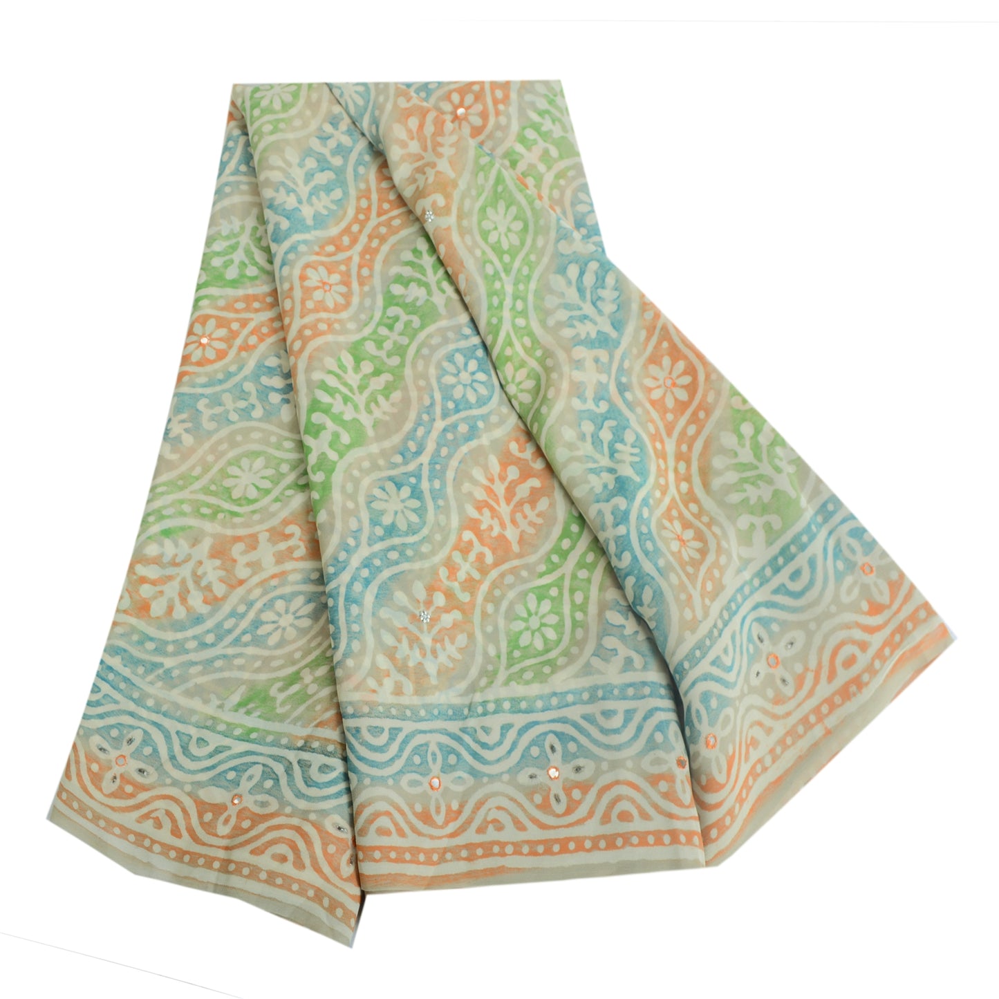 Санскритские винтажные сари из многослойного чистого жоржета с принтом/ручной вышивкой бисером из экологически чистой ткани для сари