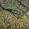 Sanskriti Vintage Sarees Dark Green Pure Georgette Silk Print Sari Craft Sustainable Fabric