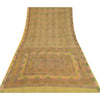 Sanskriti Vintage Sarees Olive Green Pure Georgette Silk Print Sari Craft Sustainable Fabric
