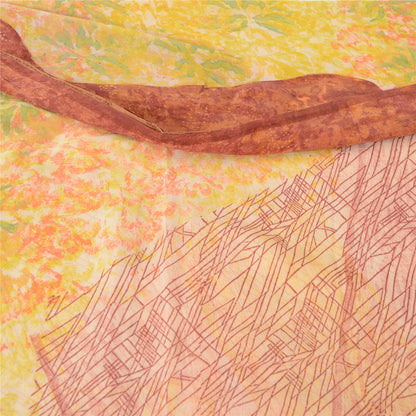 Sanskriti Vintage Sarees Multi Pure Georgette Silk Printed Sari Craft Sustainable Fabric